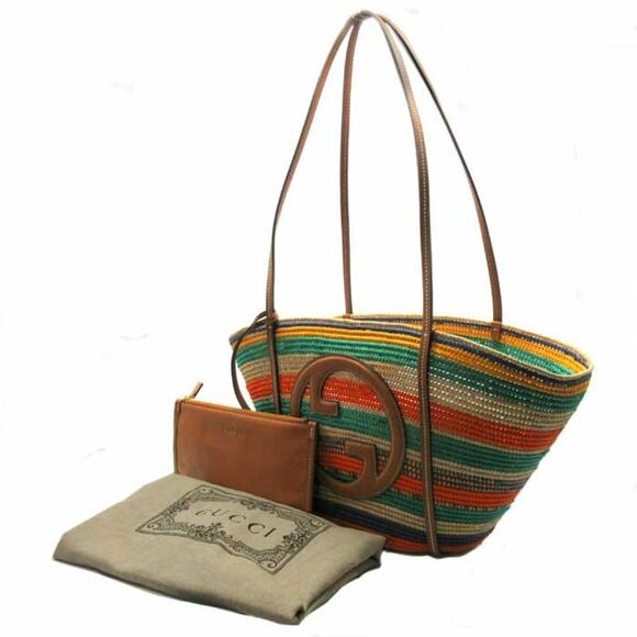 GUCCI Round Interlocking G Tote bag multicolor with pouch wrislet leather - Picture 1 of 4